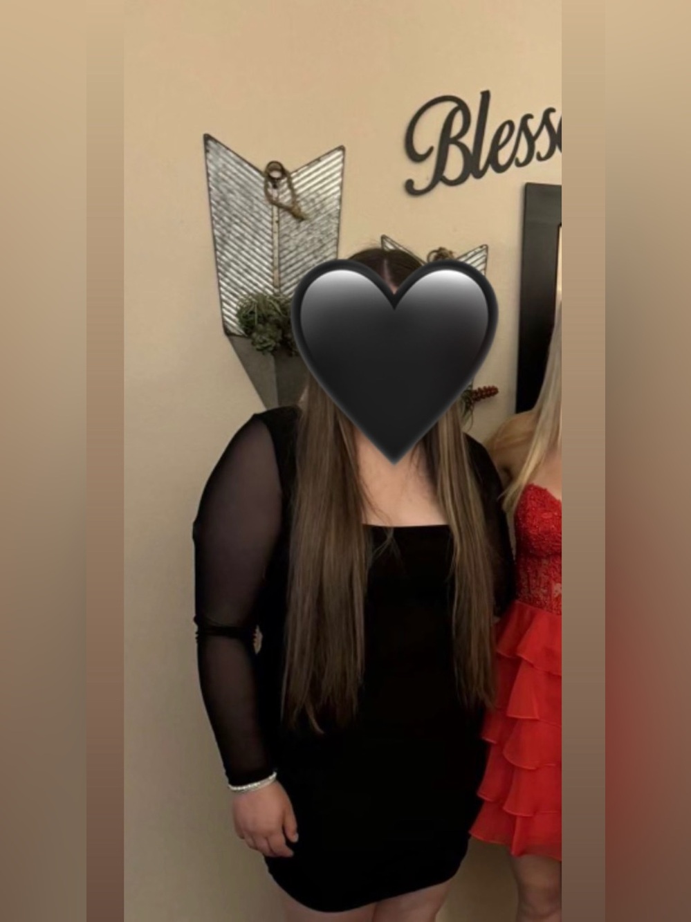 Classic Black Sheer Sleeve Women's Dress - Unbranded
